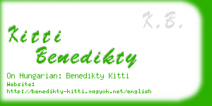 kitti benedikty business card